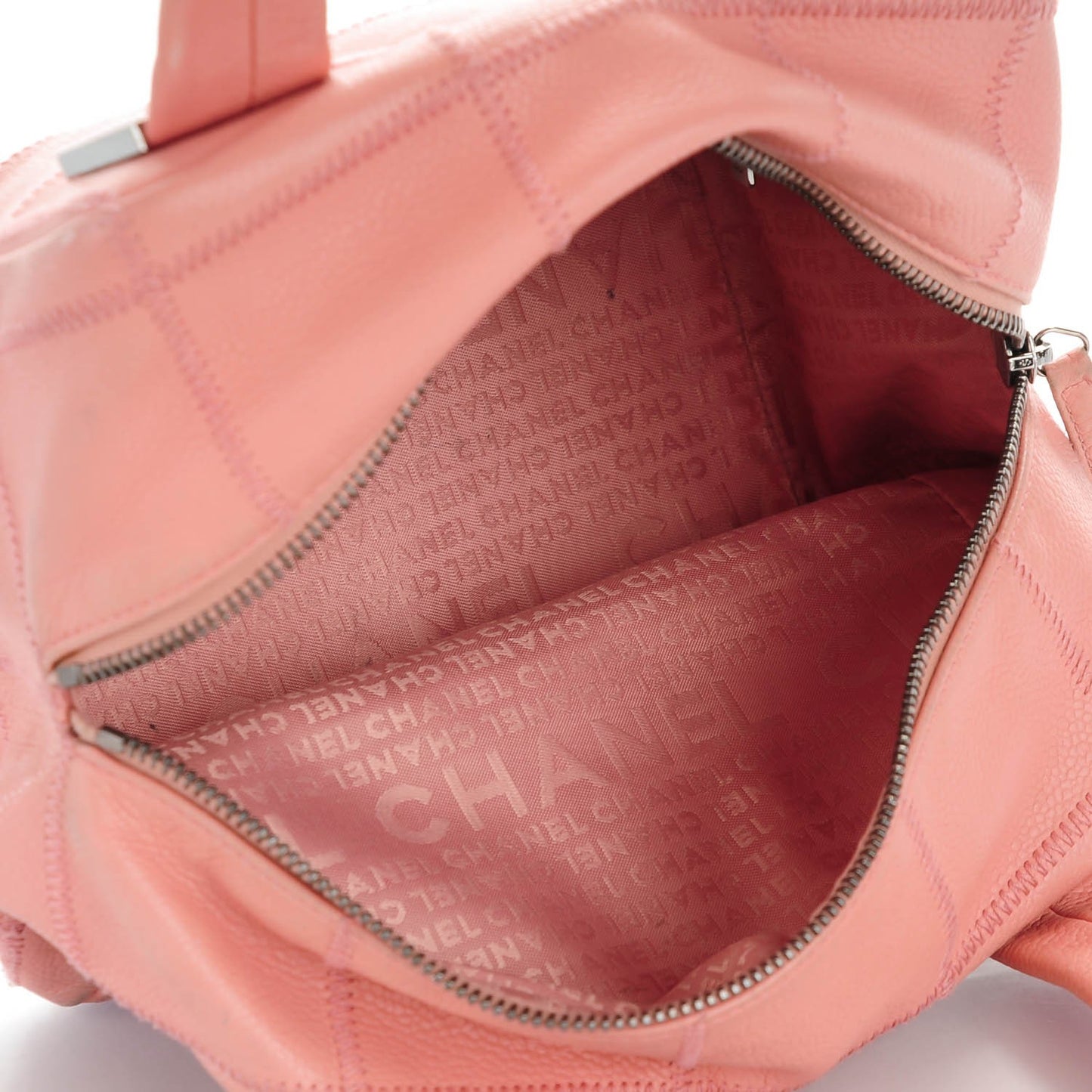 Caviar Square Stitched Tote Pink