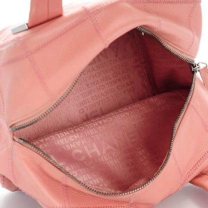 Chanel Caviar Square Stitched Tote Pink 4 of 6