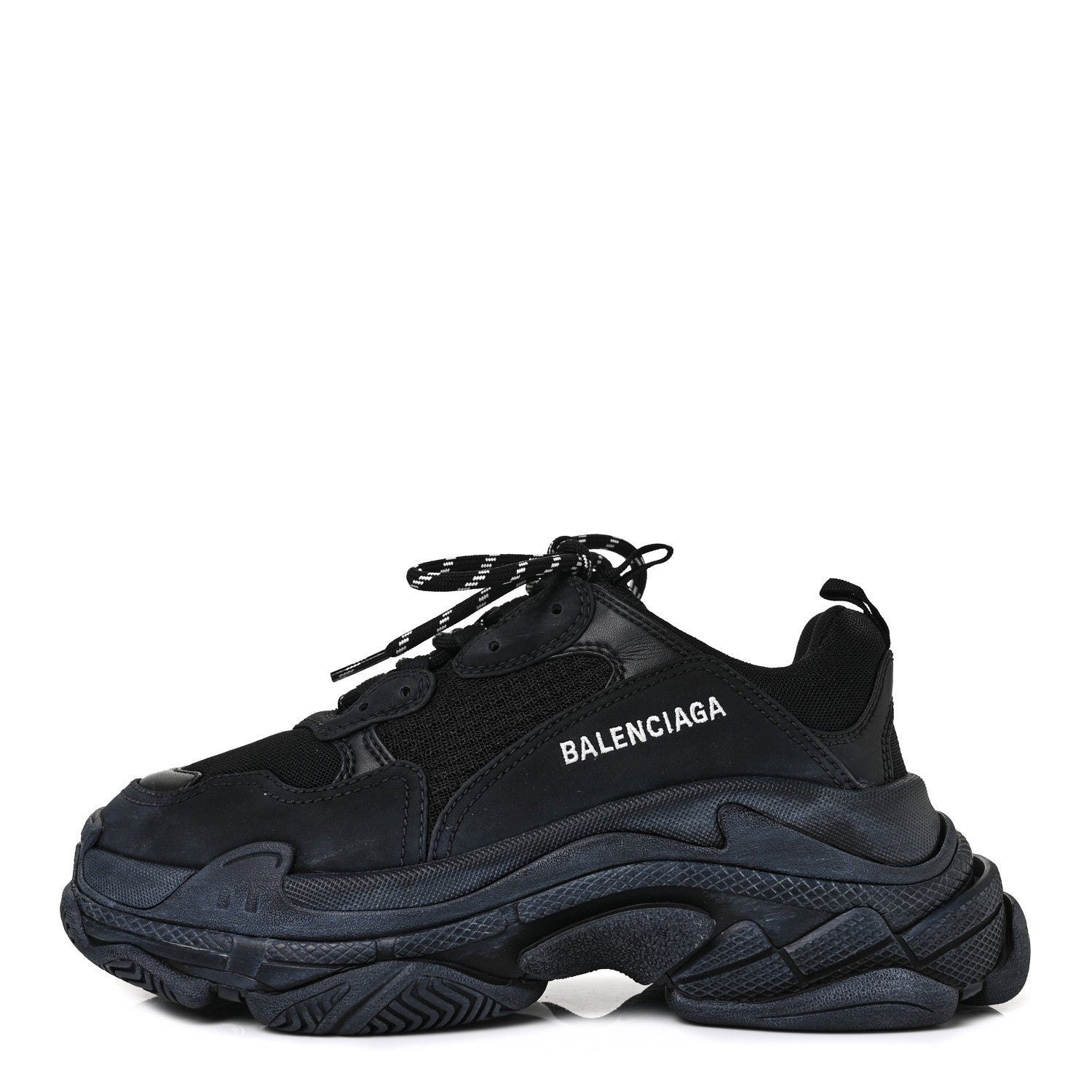 Balenciaga Fabric Mesh Womens Triple S Sneakers 39 Black 1 of 7