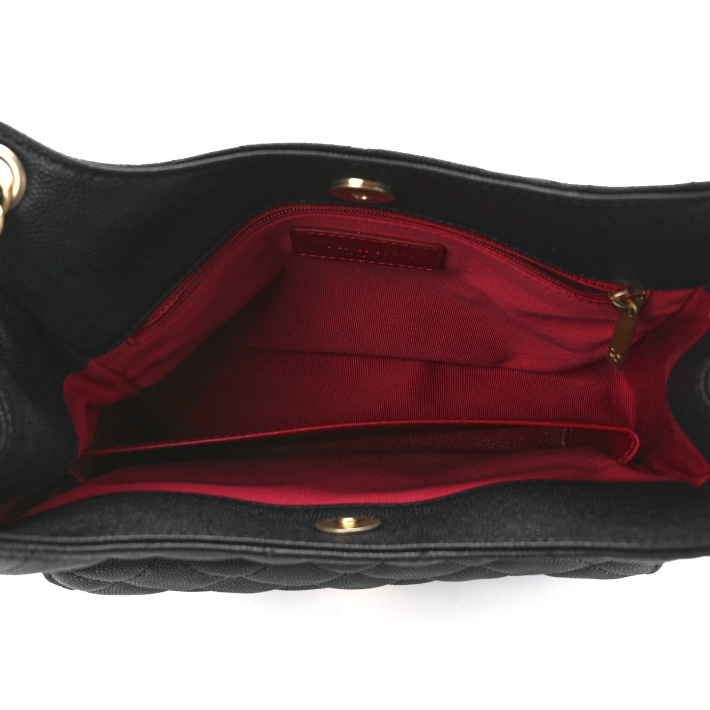 Caviar Quilted Wavy CC Hobo Black