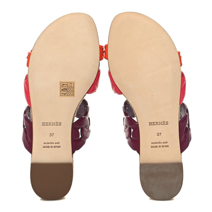 Hermes Nappa Gwen Espadrille Sandals 37 Multicolored Violet Lilas 5 of 9