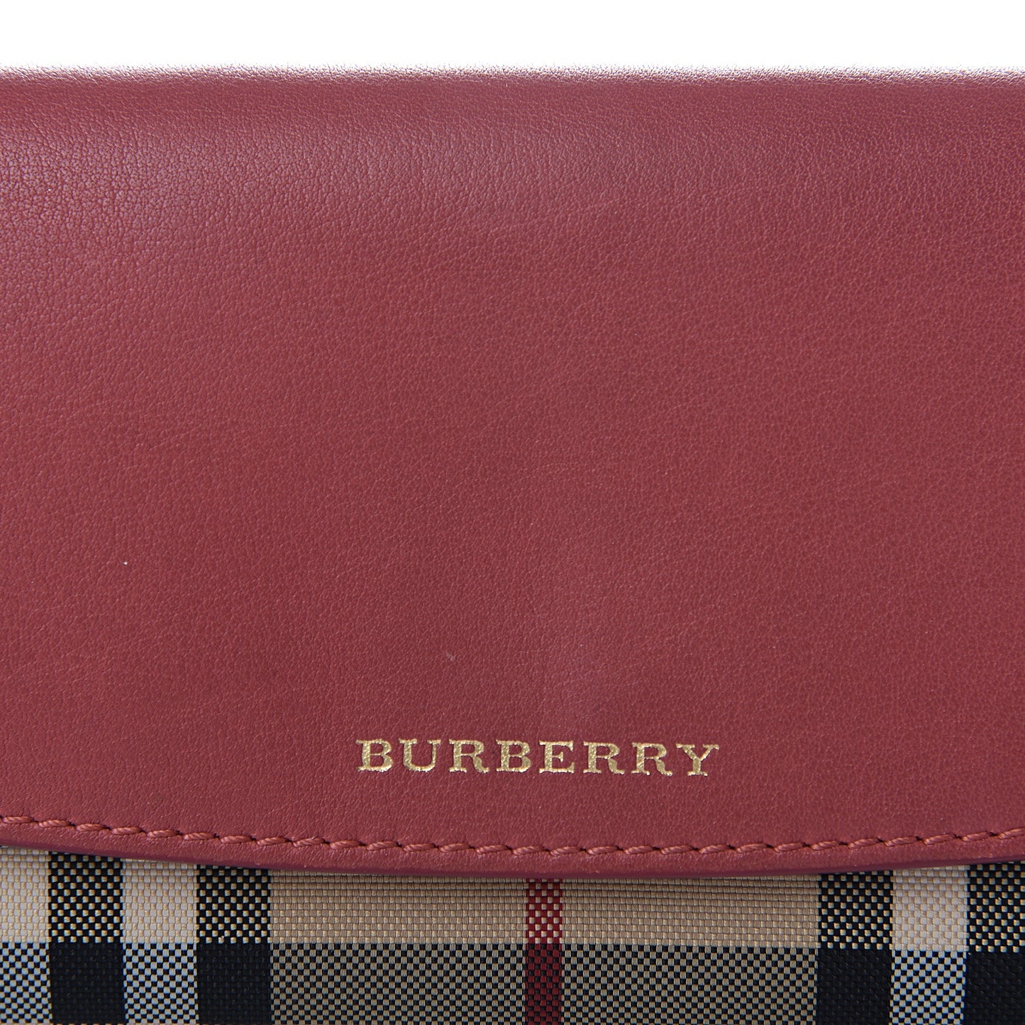 Calfskin Horseferry Check Porter Continental Wallet Copper Pink
