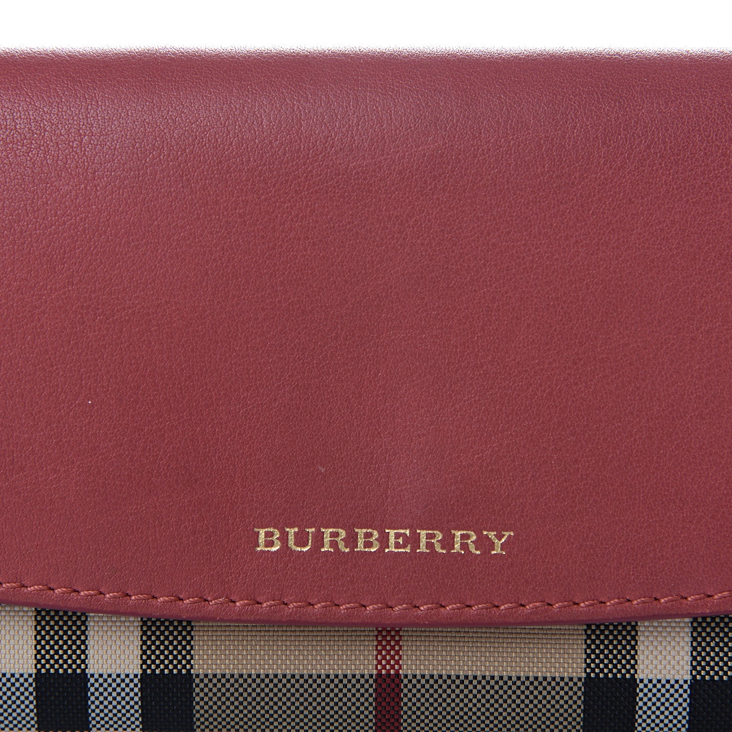 Burberry Calfskin Horseferry Check Porter Continental Wallet Copper Pink 8 of 8