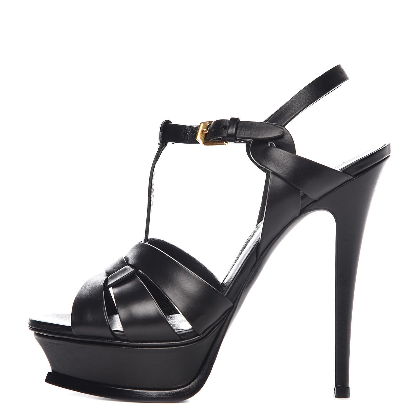 Calfskin Tribute 105 Platform Sandals 37.5 Black