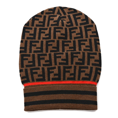 Fendi Cashmere Wool Beanie Tobacco Rosso 1 of 5