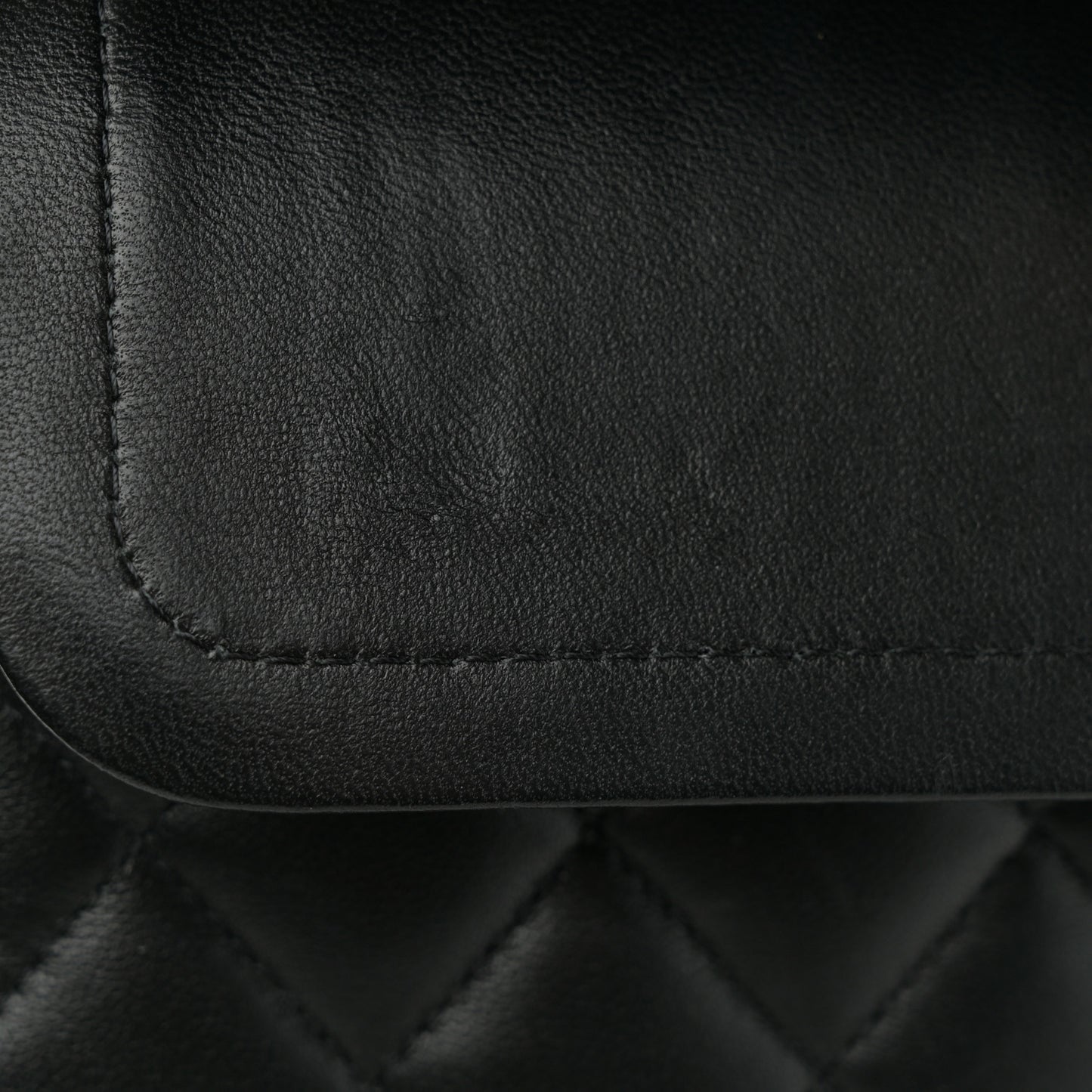 Lambskin Quilted Medium Double Flap Black