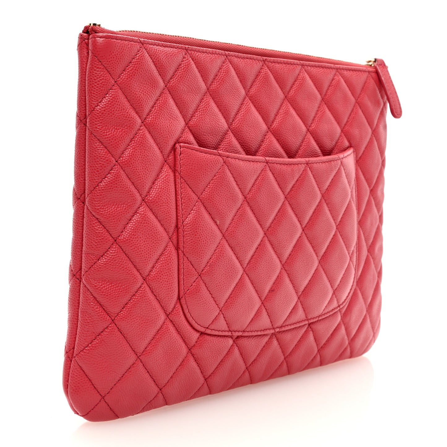 Caviar Quilted Medium Cosmetic Case Red