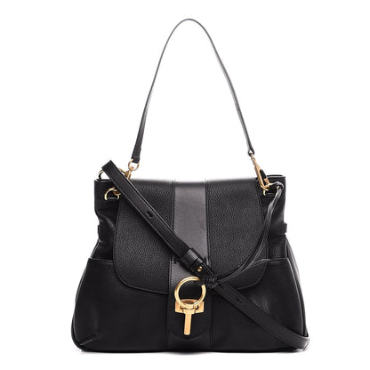 Chloe Grained Lambskin Calfskin Medium Lexa Shoulder Bag Black 1 of 8