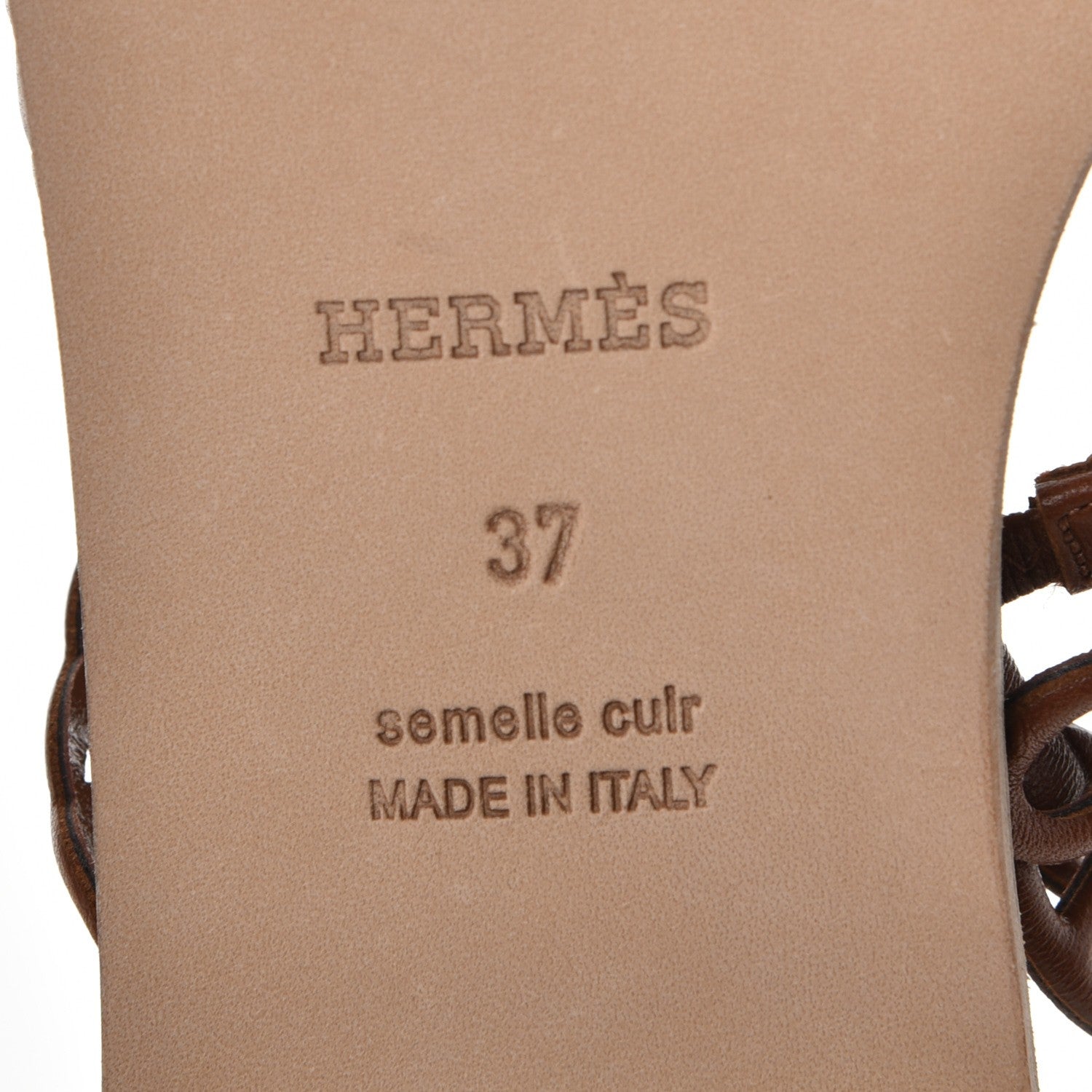 Hermes Nappa Chaine d'Ancre Kalliste Sandals 37 Gold 6 of 8