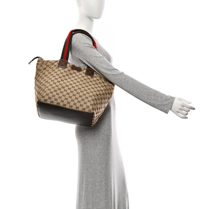 Gucci GG Monogram Large Web Handle Bucket Tote Dark Brown 2 of 10