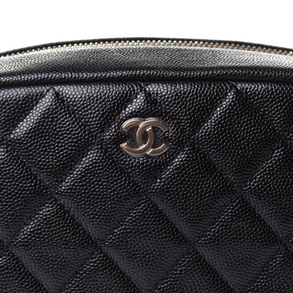 Chanel Caviar Quilted Curvy Pouch Cosmetic Case Black 8 of 11