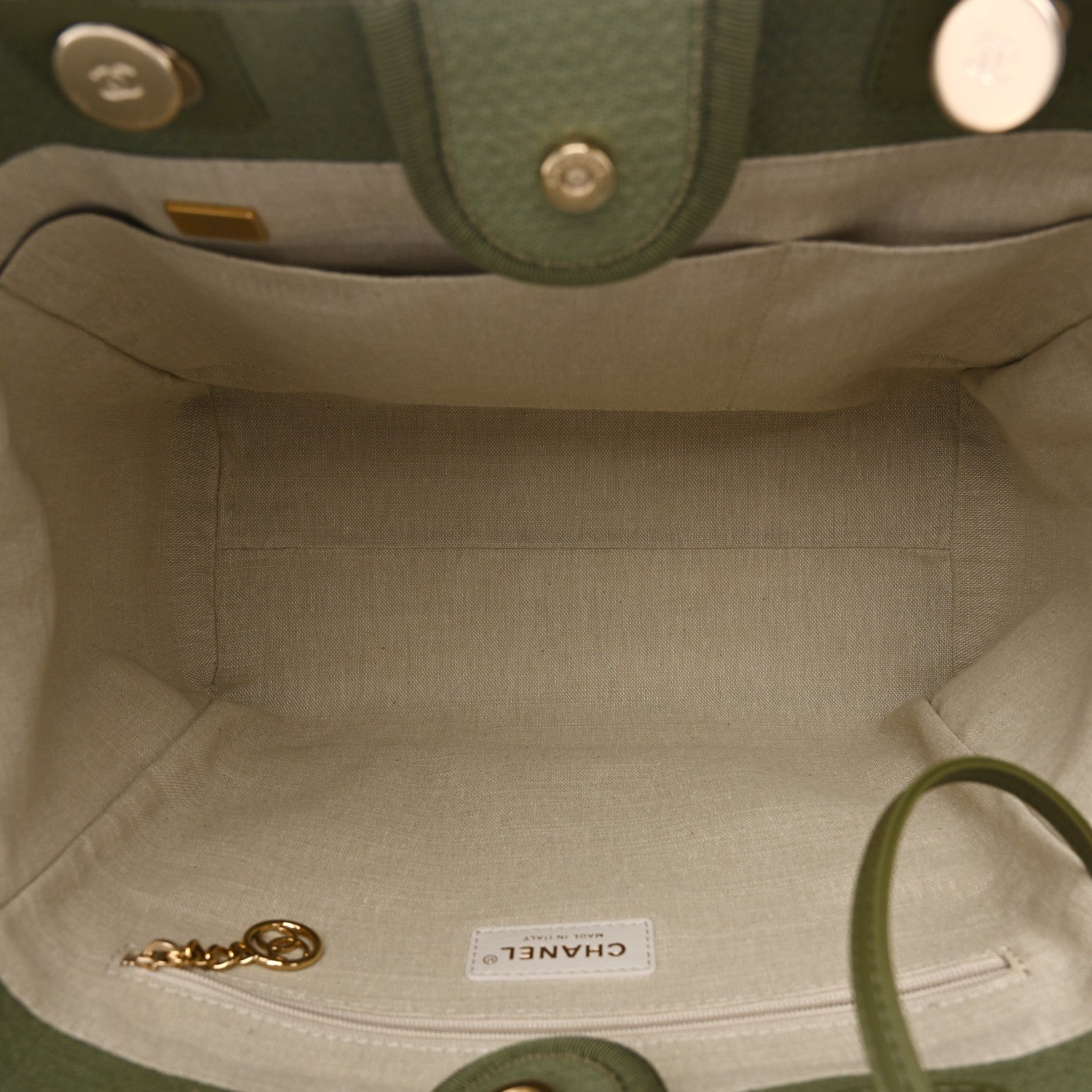 Chanel Mixed Fibers Small Deauville Tote Green 6 of 11