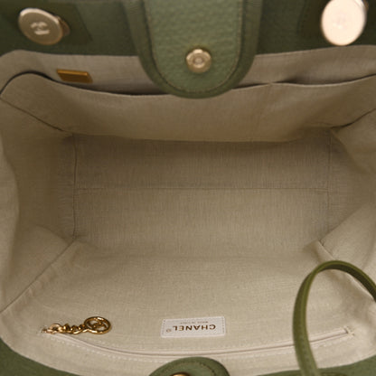 Chanel Mixed Fibers Small Deauville Tote Green 6 of 11