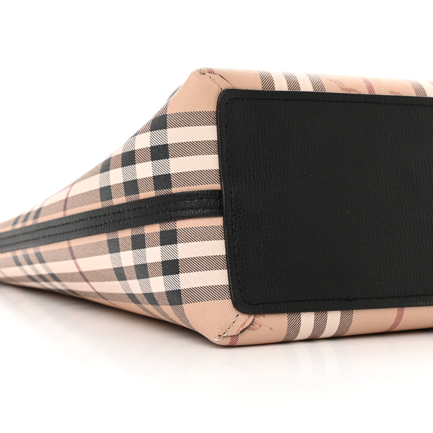 Burberry Grainy Calfskin Haymarket Check Medium Reversible Tote Black 10 of 10