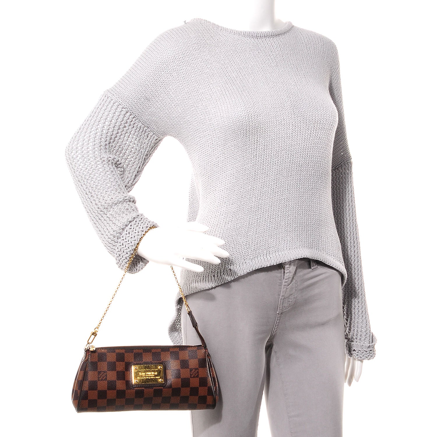 Louis Vuitton Damier Ebene Eva Clutch 2 of 10
