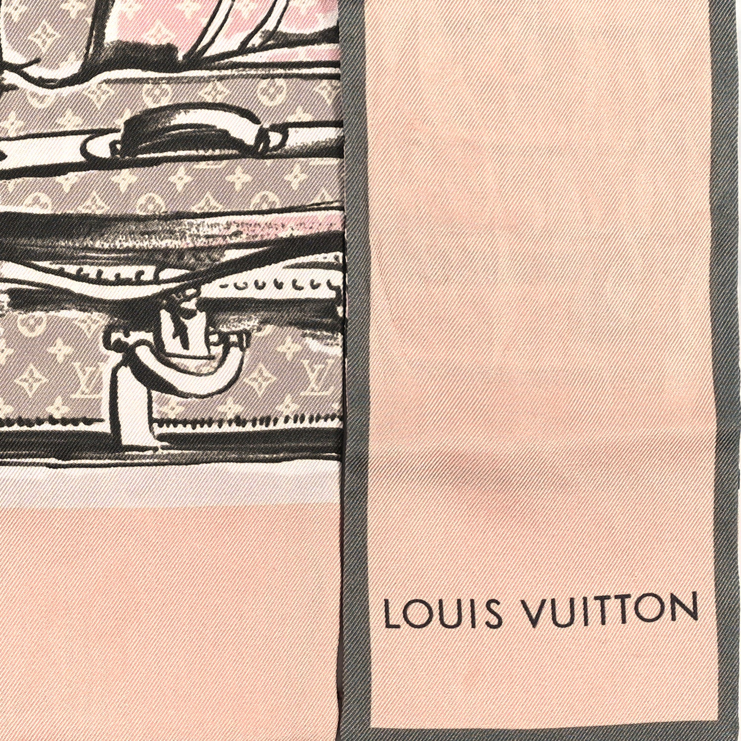 Louis Vuitton Silk Monogram Trunks Bandeau Rose Poudre 3 of 3