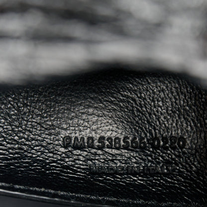 Saint Laurent Crinkled Calfskin Matelasse Monogram Baby Niki Chain Satchel Black 7 of 10