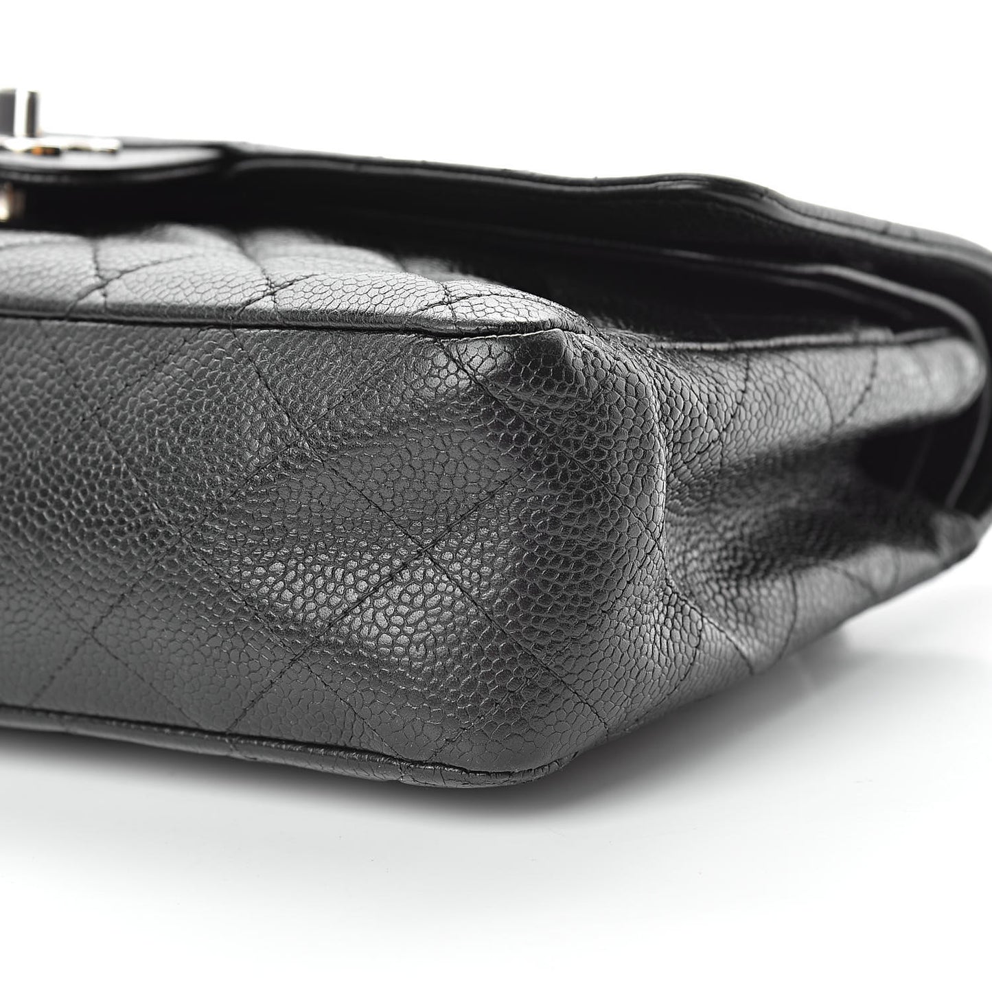 Caviar Quilted Medium Double Flap Black