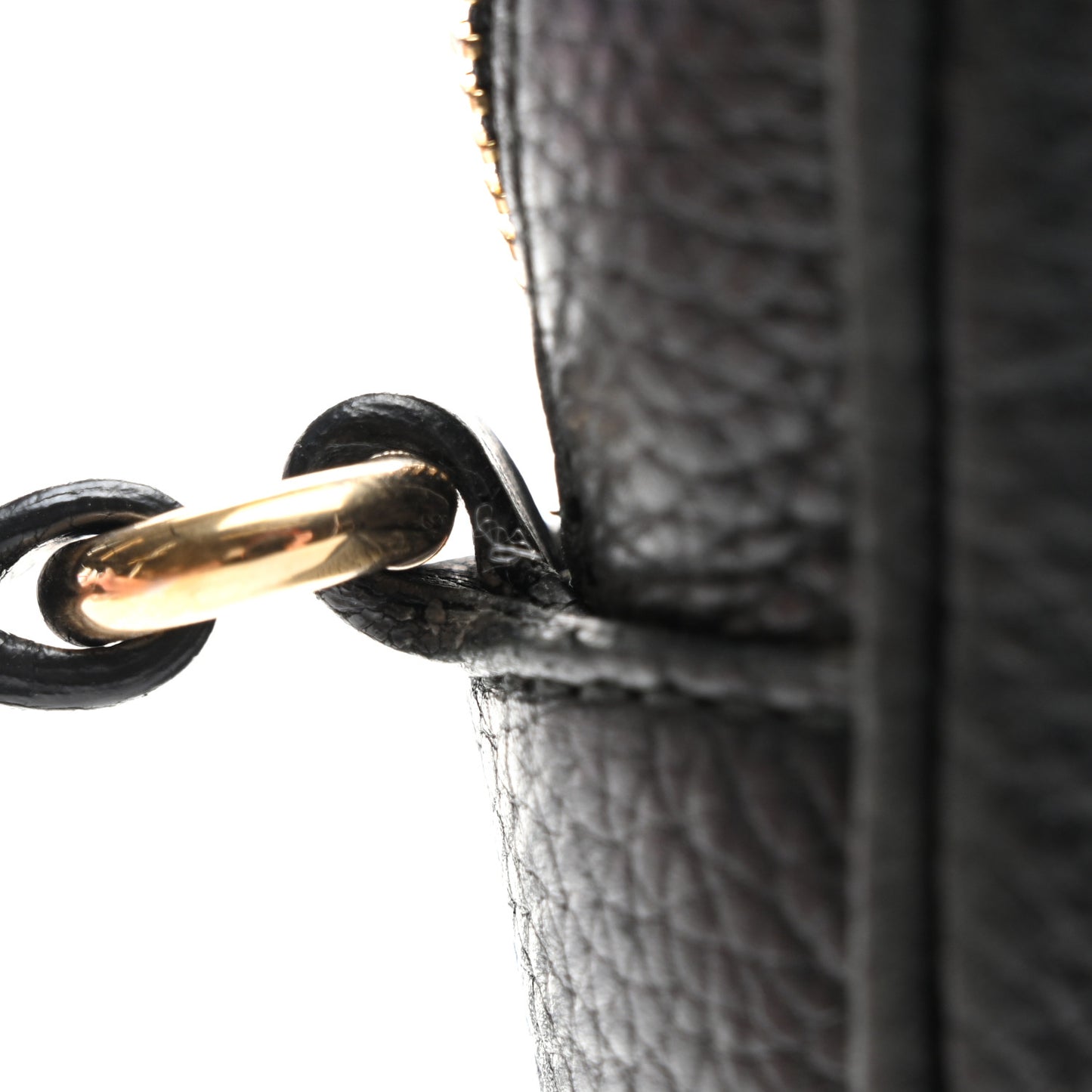 Pebbled Calfskin Small Soho Disco Bag Black