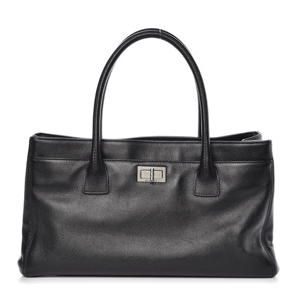 Chanel Calfskin Mademoiselle Lock Cerf Shopper Tote Black 1 of 15