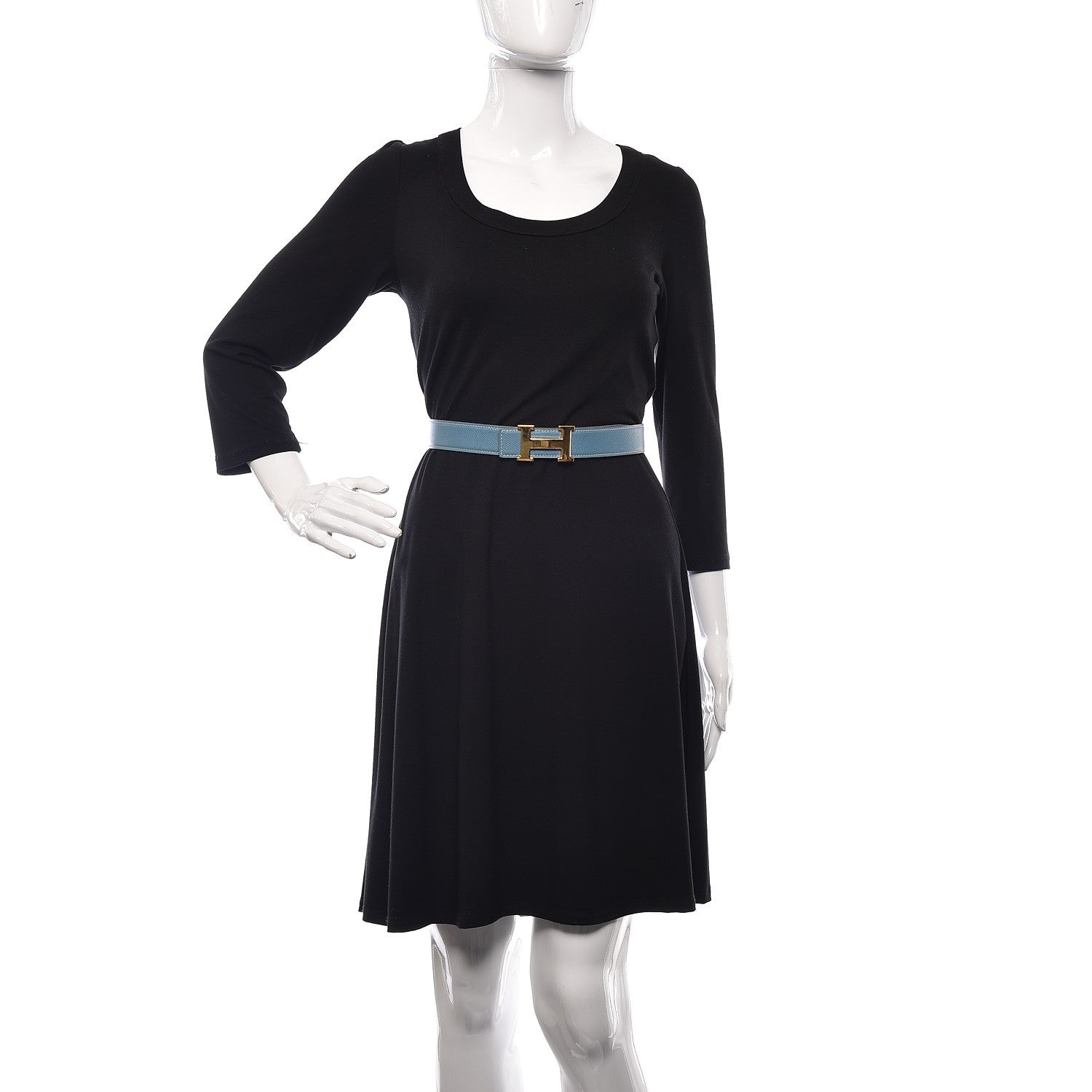 Hermes Courchevel H 32mm H Belt 70 Jaune Blue Jean 2 of 6
