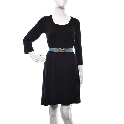 Hermes Courchevel H 32mm H Belt 70 Jaune Blue Jean 2 of 6