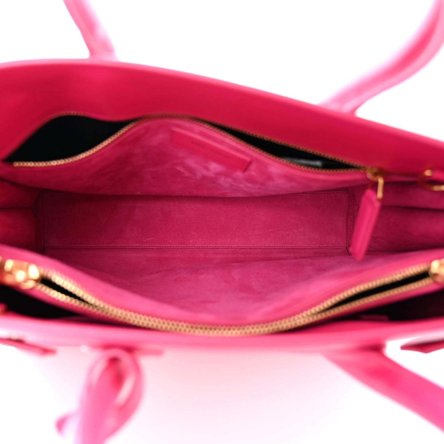 SAINT LAURENT Calfskin Small Sac De Jour Lipstick Fuchsia