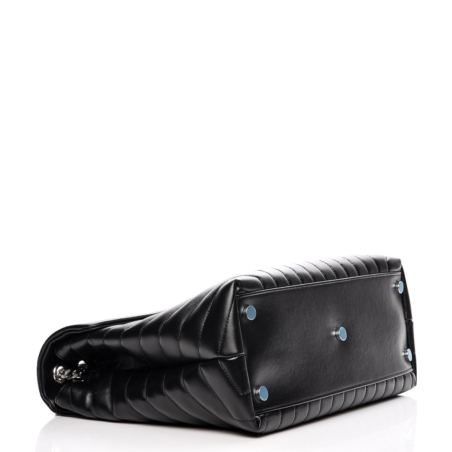 Calfskin Y Quilted Monogram Large Loulou Chain Satchel Black