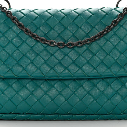 Bottega Veneta Nappa Intrecciato Small Chain Crossbody Teal 10 of 12