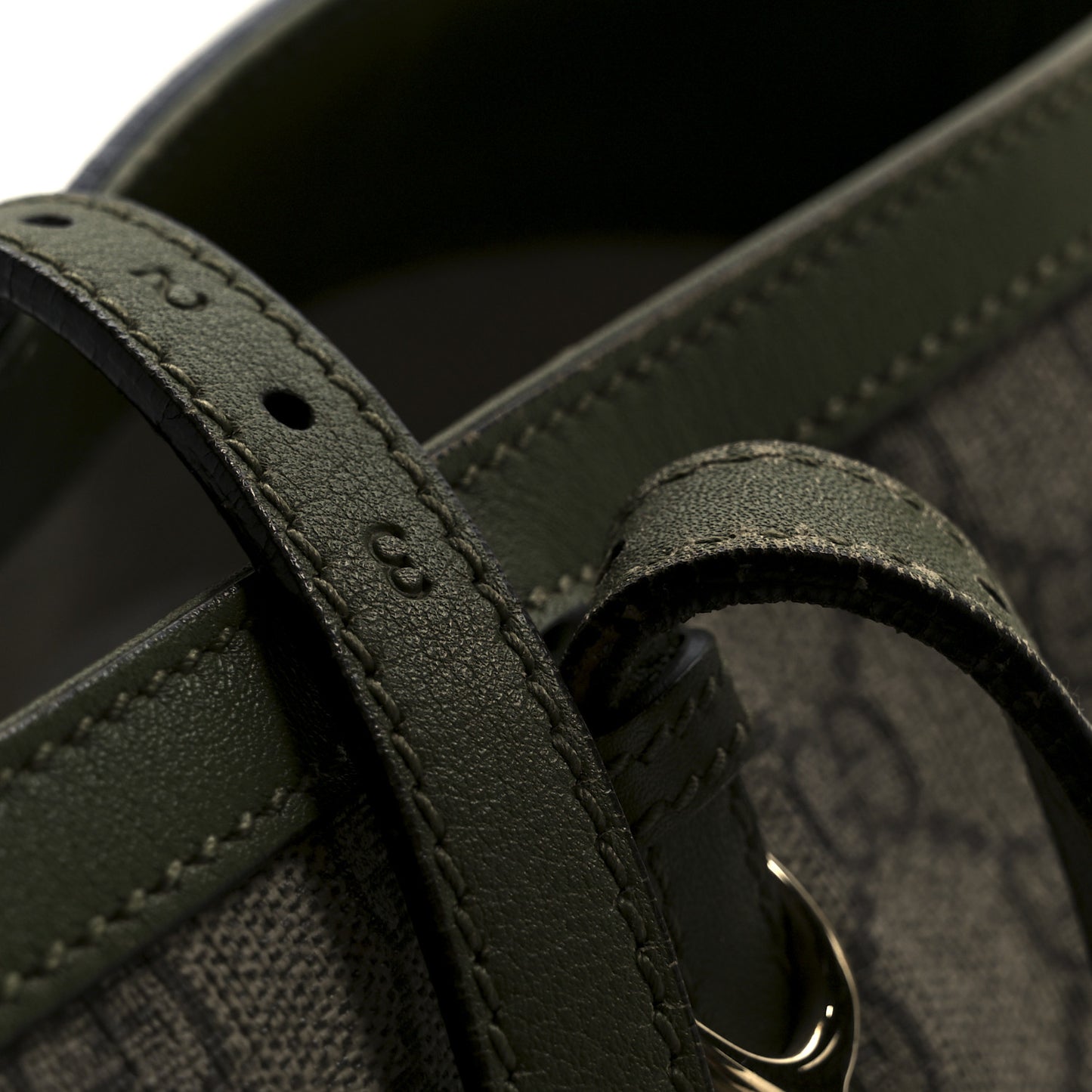 GG Supreme Monogram Medium Nice Tote Green