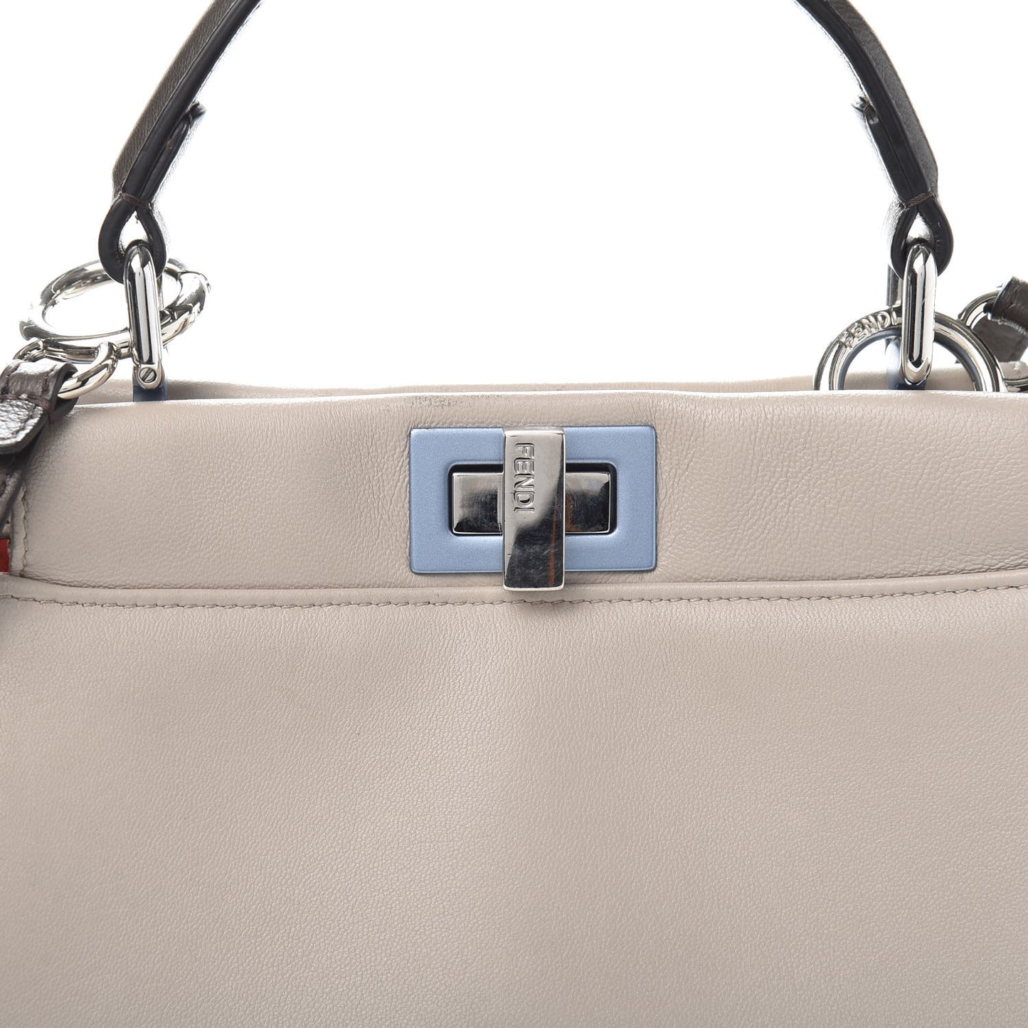 Nappa Colorblock Mini Peekaboo Iconic Satchel Grigio Polvere Carbone Bloody Mary