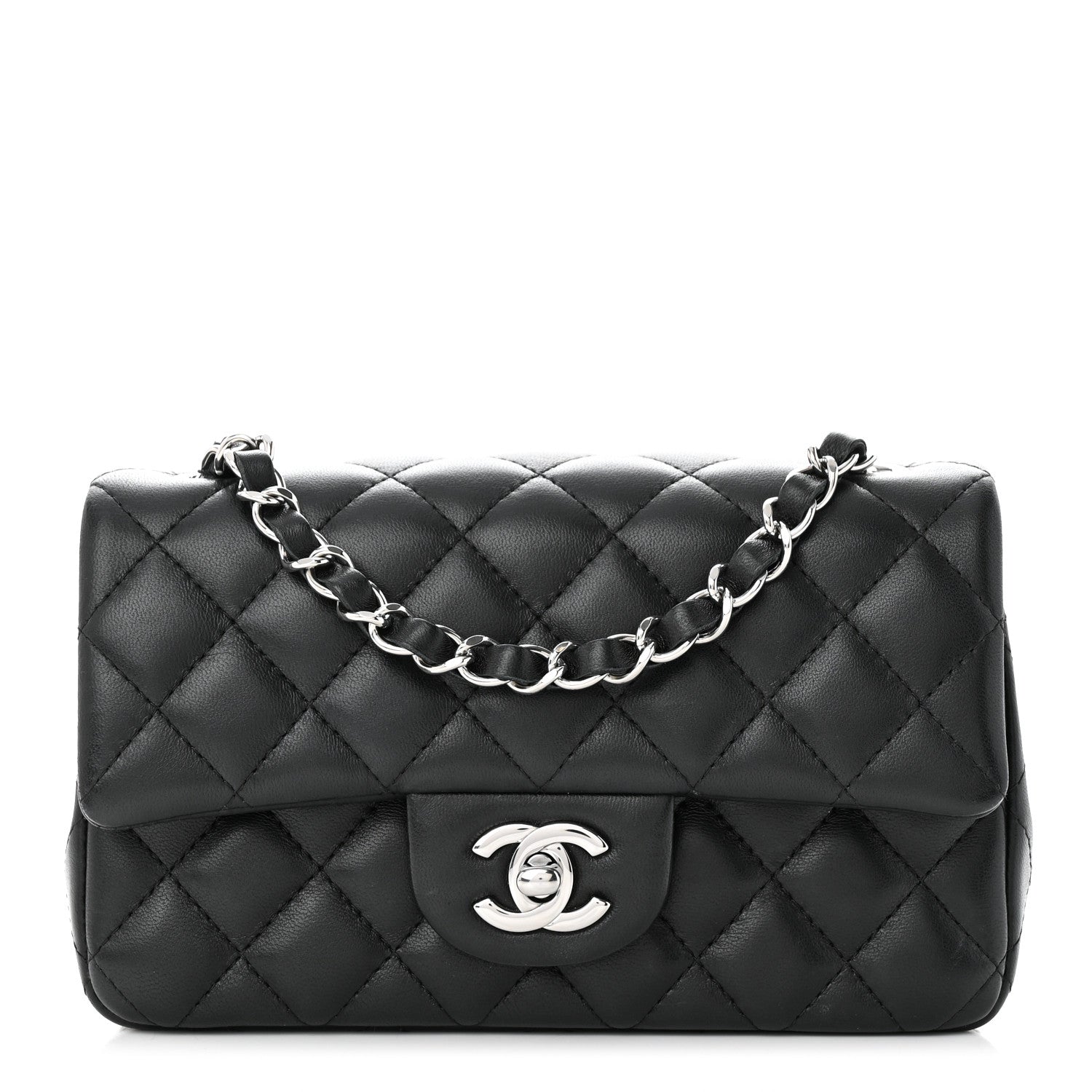 Chanel Lambskin Quilted Mini Rectangular Flap Black 1 of 11