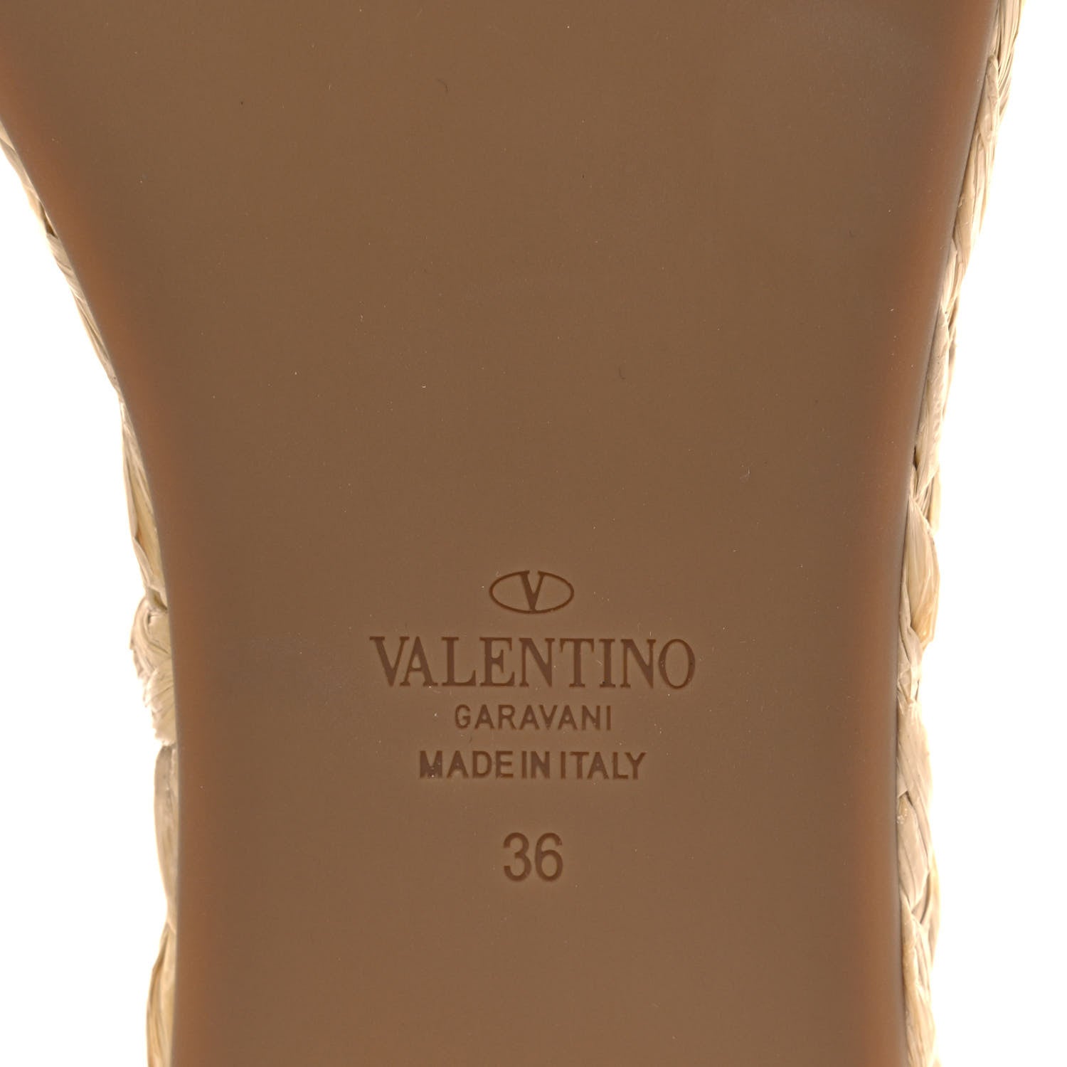 Valentino Garavani Grainy Cowhide Vlogo Espadrille 5mm Flat Slide Sandals 36 Light Ivory 6 of 9