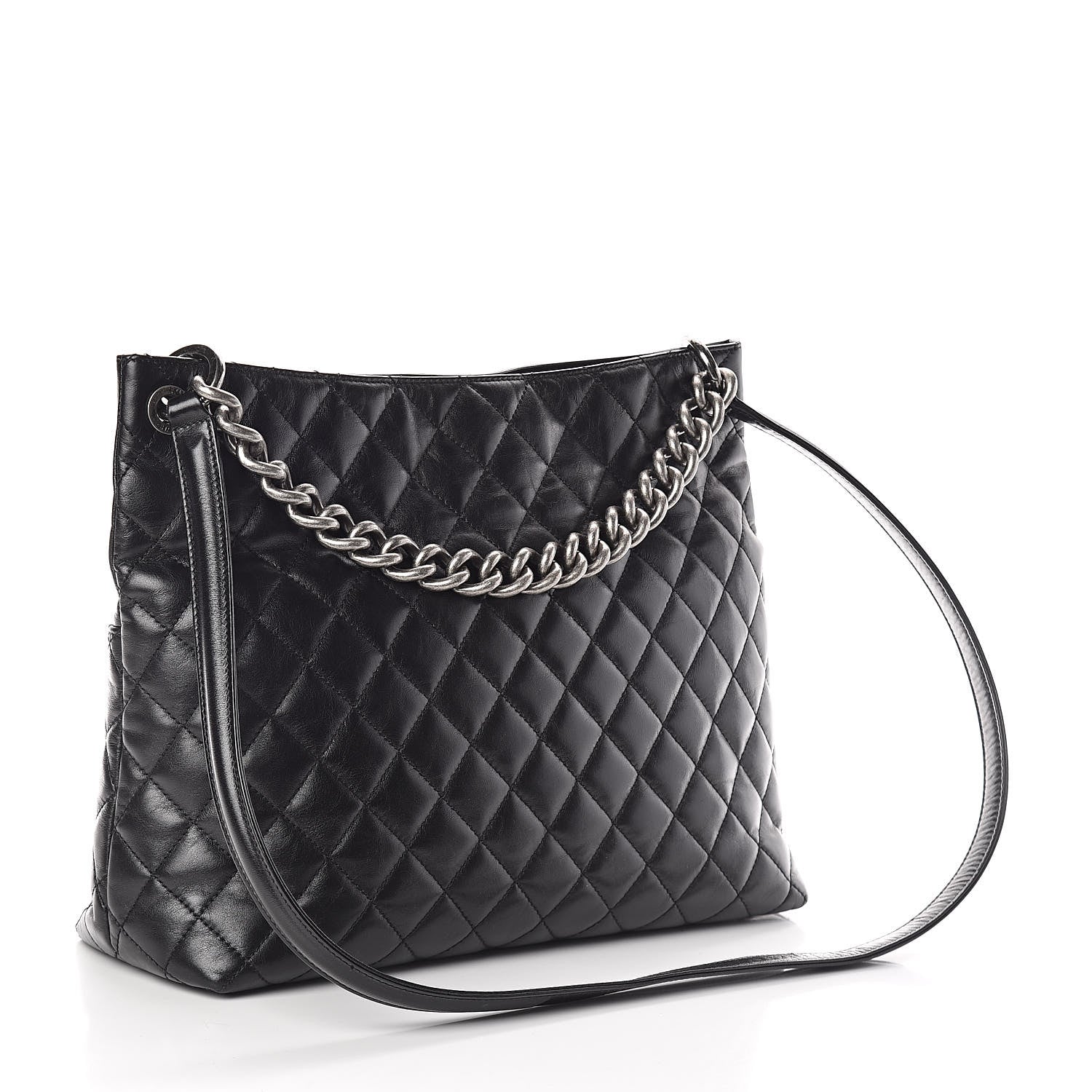 Chanel Aged Calfskin Quilted Mad About Quilting Hobo Black 3 of 10