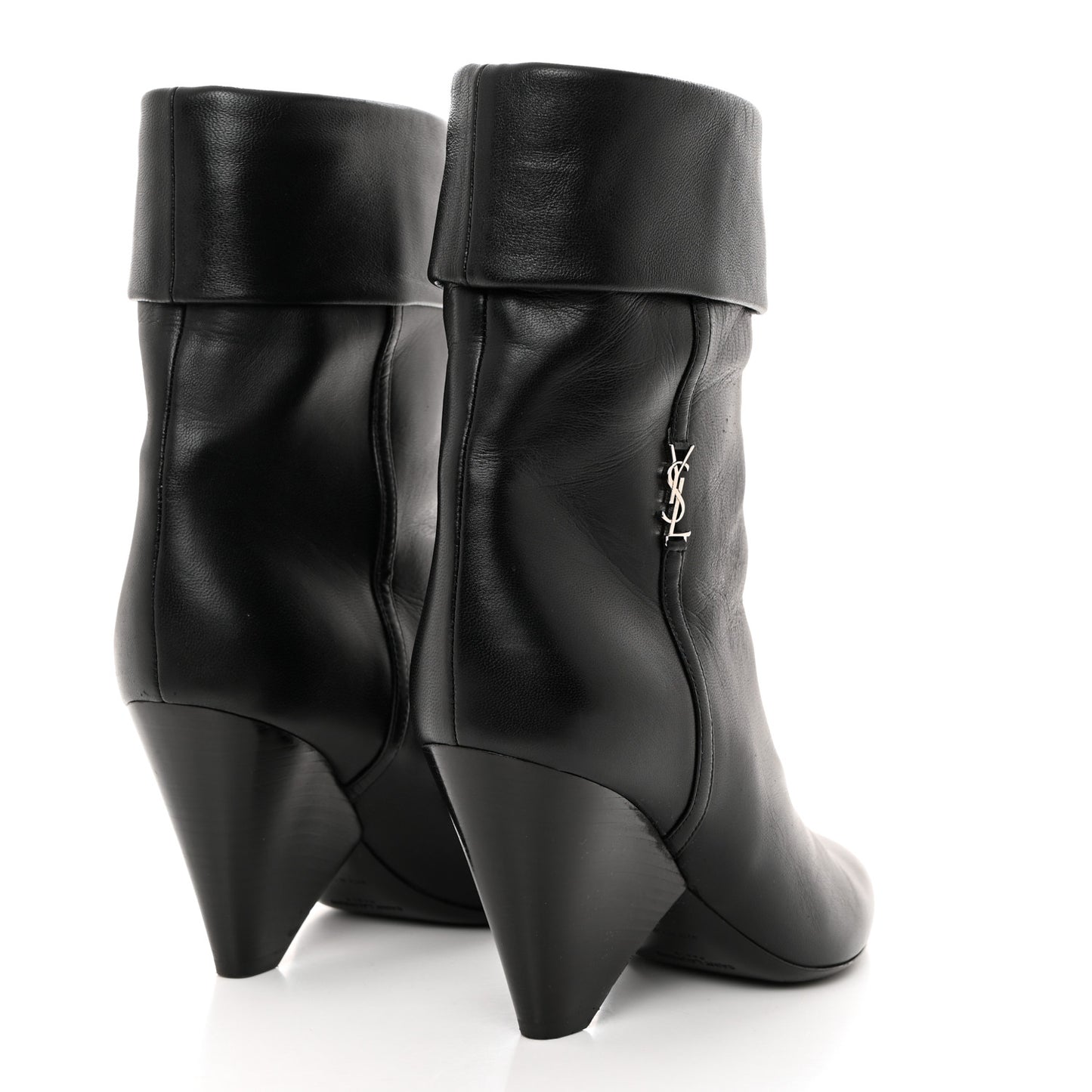 Calfskin Liz 85 Wedge Booties 36 Black