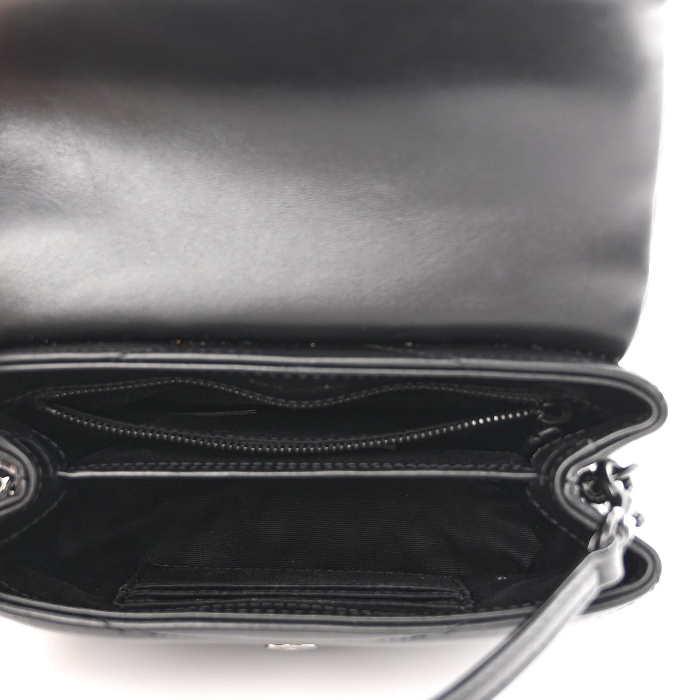 Calfskin Y Quilted Monogram Monochrome Toy Loulou Crossbody Bag Black