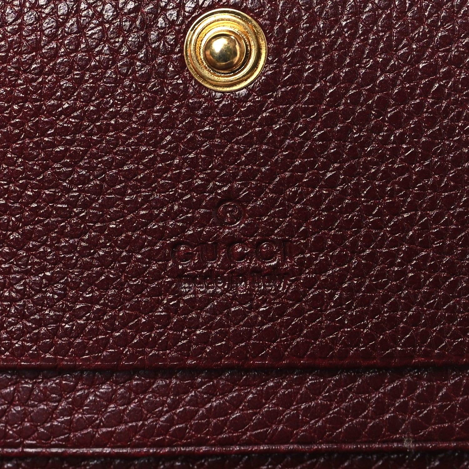 Gucci Grainy Calfskin Zumi Chain Card Case Wallet Vintage Bordeaux 6 of 7