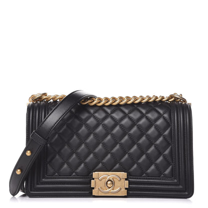 Chanel Lambskin Quilted Medium Boy Flap Black 1 of 9