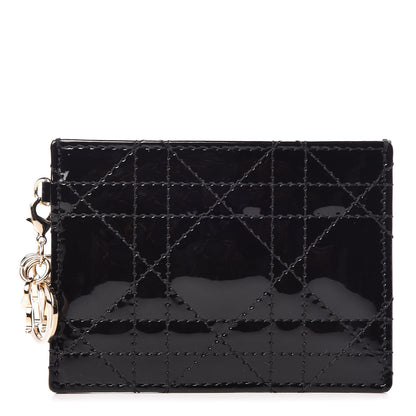 Christian Dior Patent Cannage Lady Dior Card Holder Black 1 of 7