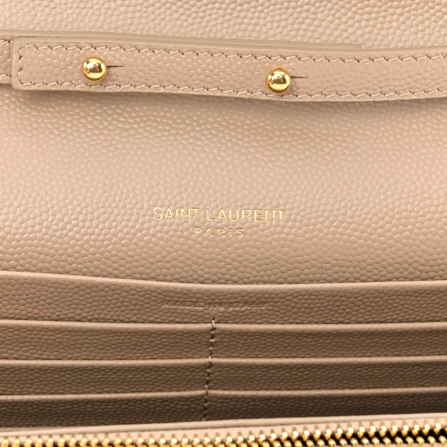 Grain De Poudre Matelasse Chevron Monogram Chain Wallet Dark Beige