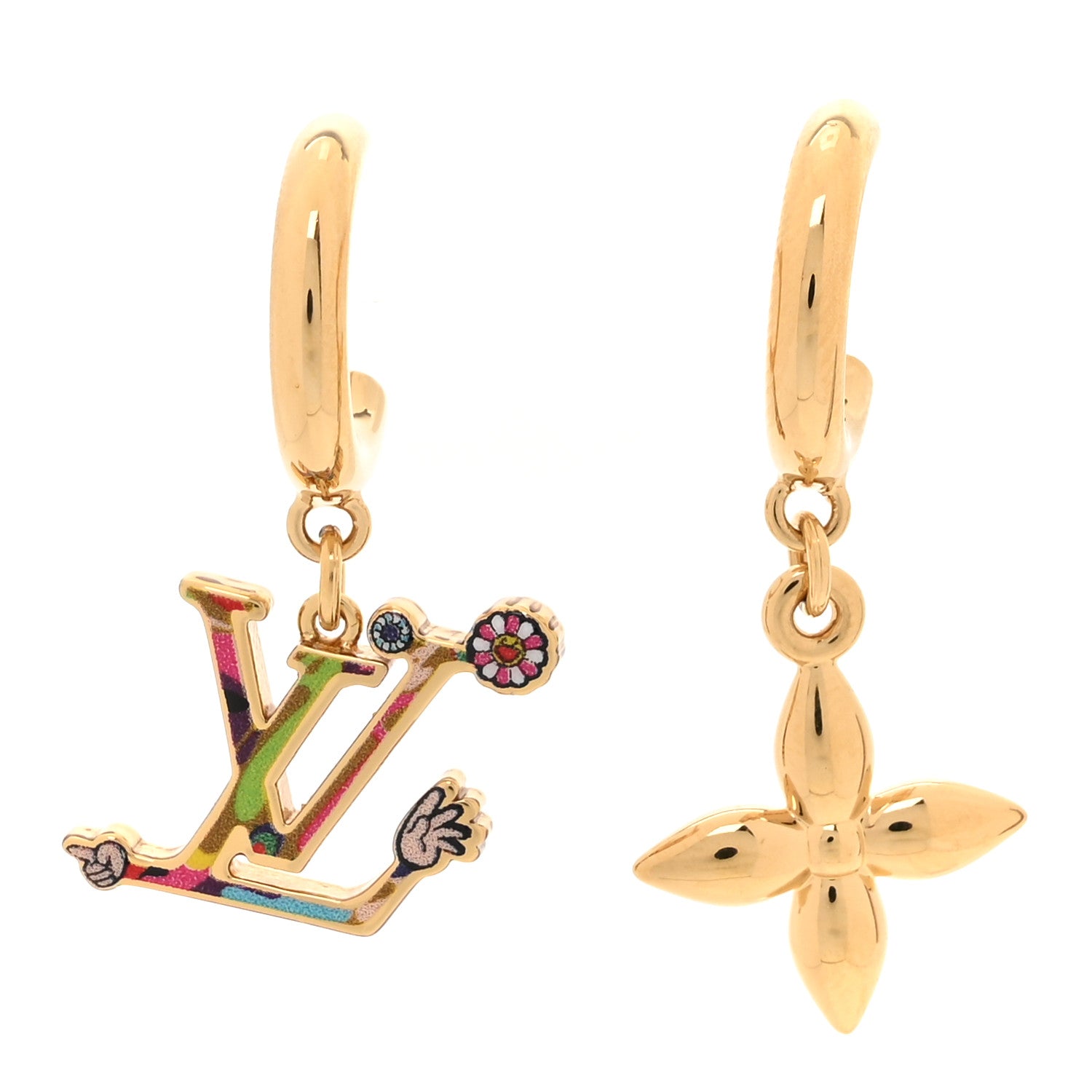 Louis Vuitton LV X TM Superflat Earrings Gold Multicolor 1 of 5