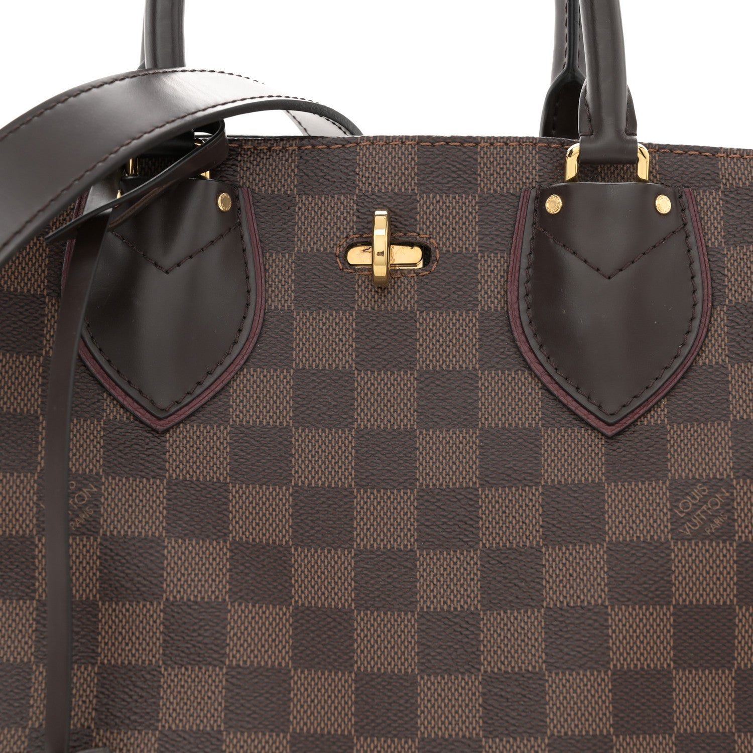 Louis Vuitton Cuir Taurillon Damier Ebene Normandy Bordeaux 9 of 12