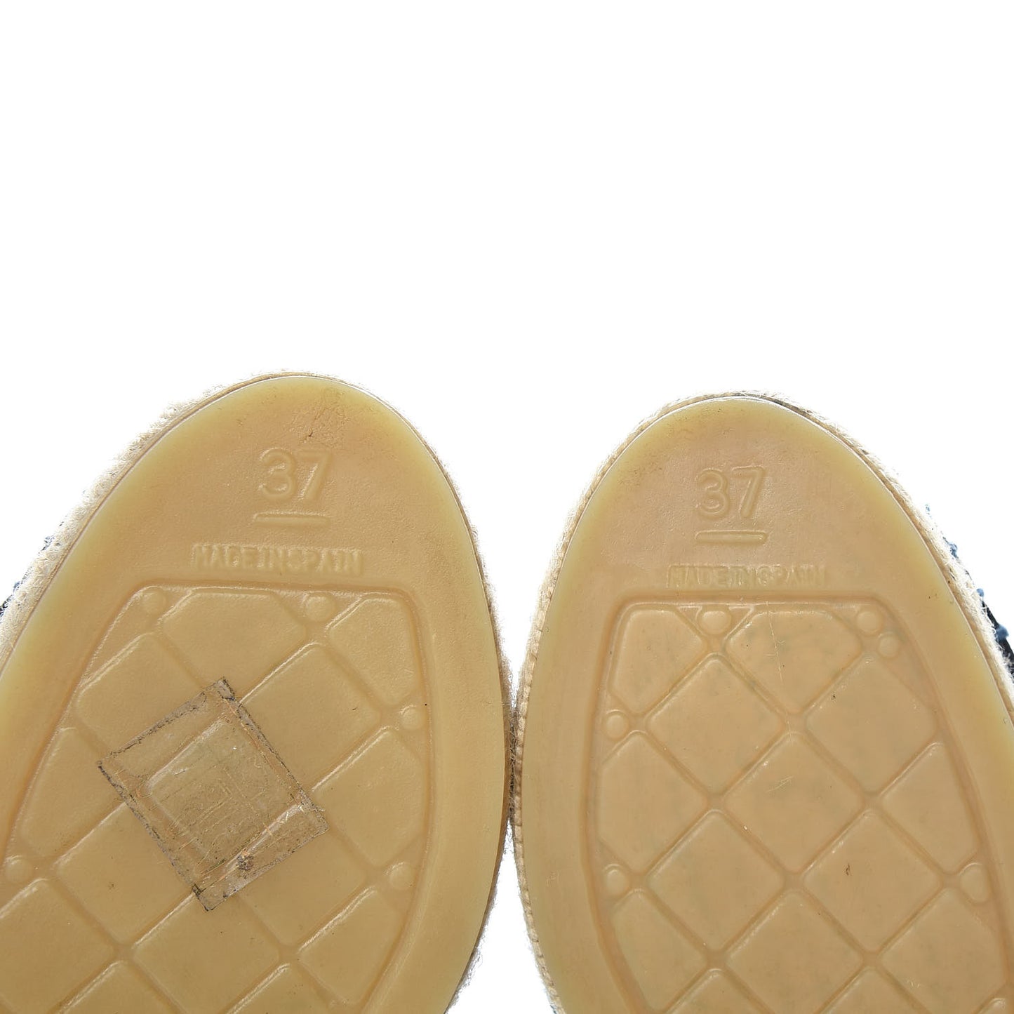 Denim Toile Embossed CC Espadrilles 37 Navy Black