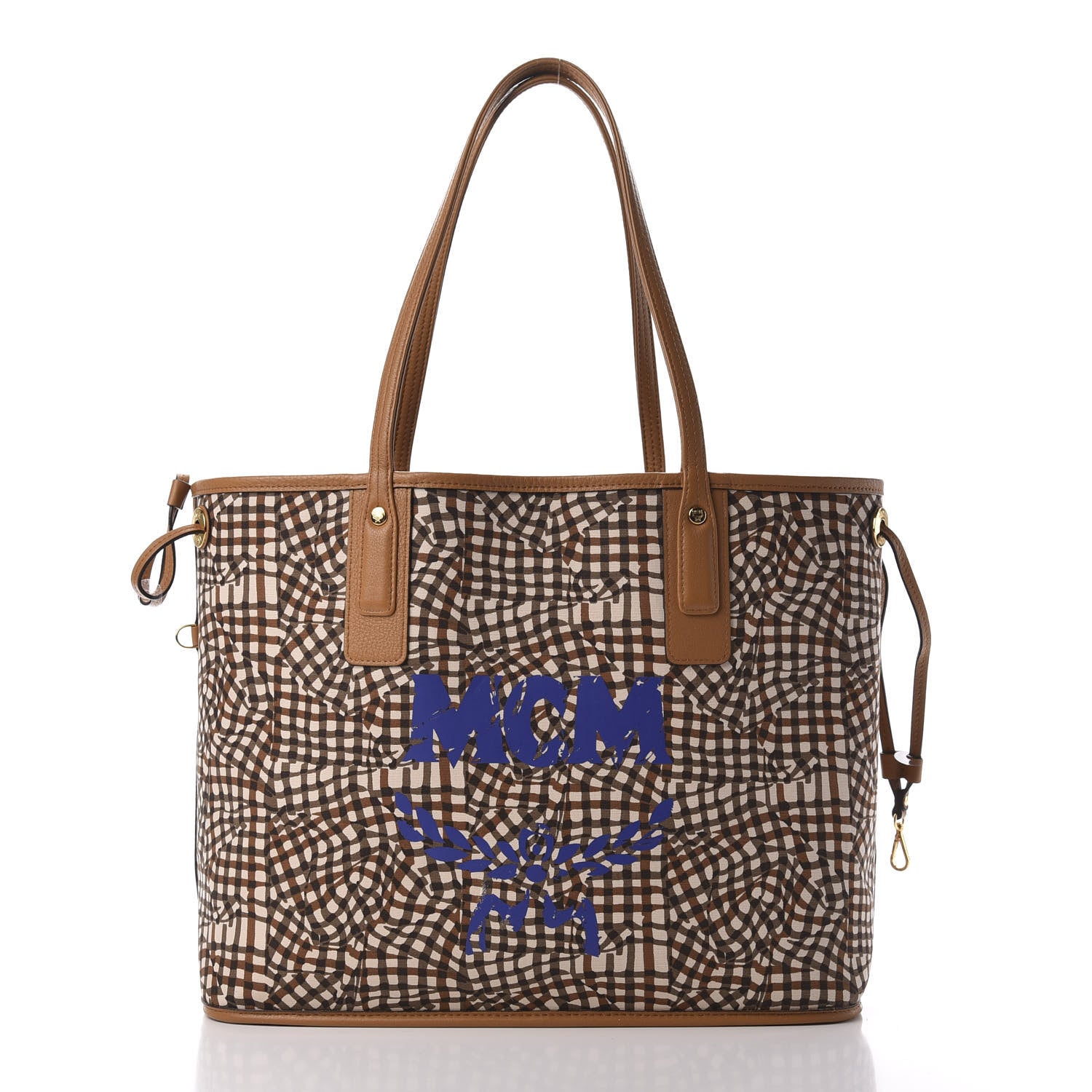 MCM Visetos Medium Liz Reversible Shopper Tote Cognac 9 of 16