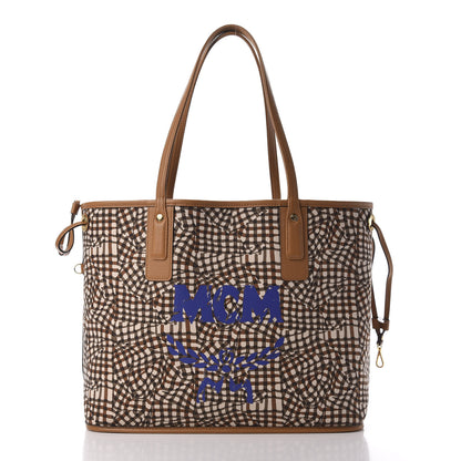MCM Visetos Medium Liz Reversible Shopper Tote Cognac 9 of 16