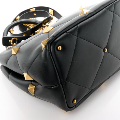 Valentino Garavani Nappa Roman Stud The Handle Bag Black 10 of 11