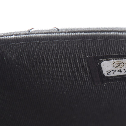 Chanel Lambskin Quilted Square Front Pocket Clutch With Chain Black 7 of 11
