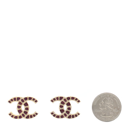 Chanel Metal Gripoix Along The Nile Earrings Gold Purple 2 of 4