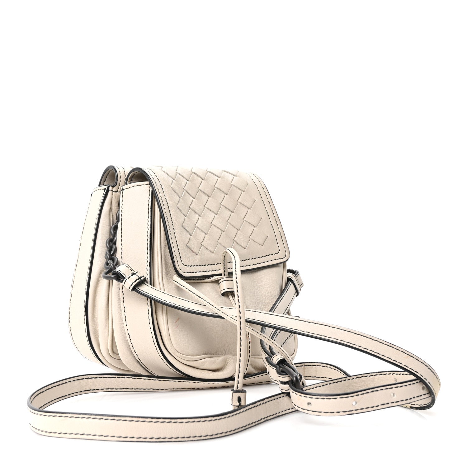 Bottega Veneta Nappa Intrecciato Double Pocket Crossbody Mist Black 3 of 10