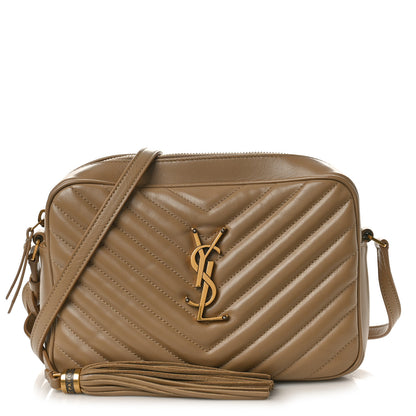 Saint Laurent Calfskin Matelasse Monogram Lou Camera Bag Dark Beige 1 of 11